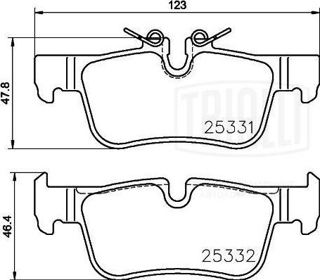 Trialli PF 4049 - Тормозные колодки, дисковые, комплект autospares.lv