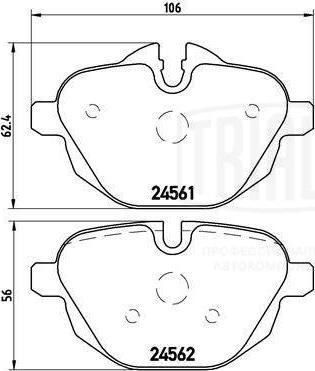 Trialli PF 4012 - Тормозные колодки, дисковые, комплект autospares.lv