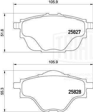 Trialli PF 4088 - Тормозные колодки, дисковые, комплект autospares.lv