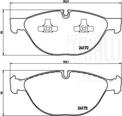 Trialli PF 4156 - Тормозные колодки, дисковые, комплект autospares.lv