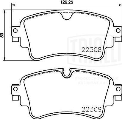 Trialli PF 4349 - Тормозные колодки, дисковые, комплект autospares.lv