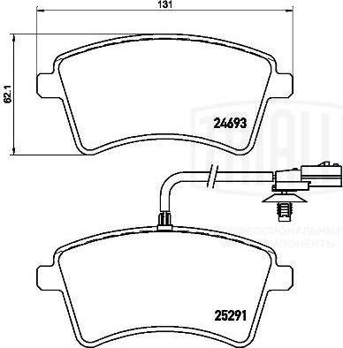 Trialli PF 4389 - Тормозные колодки, дисковые, комплект autospares.lv