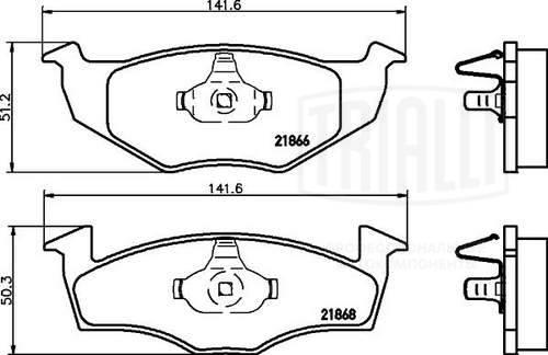 Trialli PF 4375 - Тормозные колодки, дисковые, комплект autospares.lv