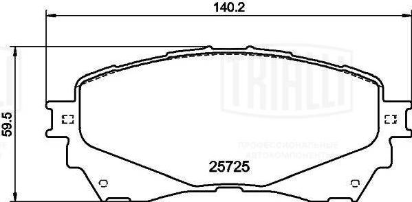 Trialli PF 4265 - Тормозные колодки, дисковые, комплект autospares.lv