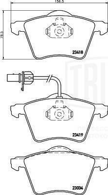 Trialli PF 4208 - Тормозные колодки, дисковые, комплект autospares.lv