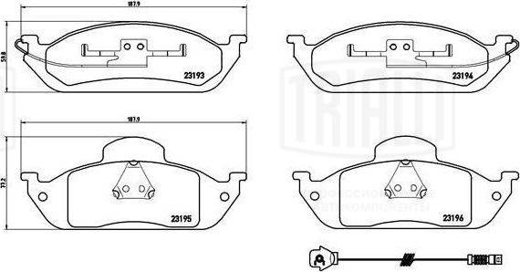 Trialli PF 4277 - Тормозные колодки, дисковые, комплект autospares.lv