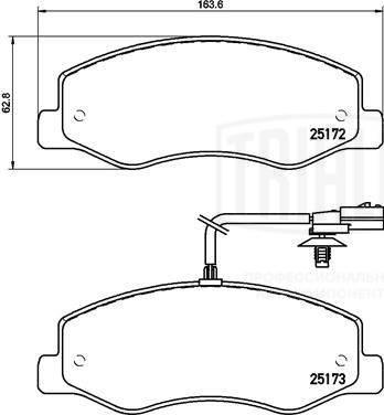 Trialli PF 0974 - Тормозные колодки, дисковые, комплект autospares.lv