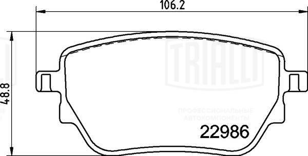 Trialli PF 2247 - Тормозные колодки, дисковые, комплект autospares.lv