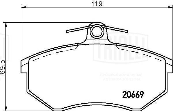 Trialli PF 2709 - Тормозные колодки, дисковые, комплект autospares.lv