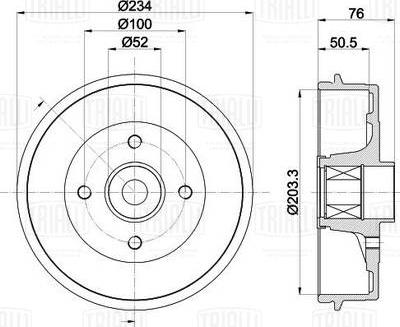 Trialli TF 051336 - Тормозной барабан autospares.lv