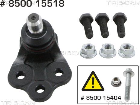 Triscan 8500 15518 - Шаровая опора, несущий / направляющий шарнир autospares.lv