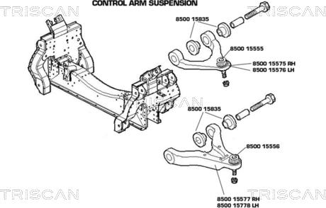 Triscan 8500 15835 - Сайлентблок, рычаг подвески колеса autospares.lv