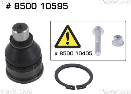 Triscan 8500 10595 - Шаровая опора, несущий / направляющий шарнир autospares.lv