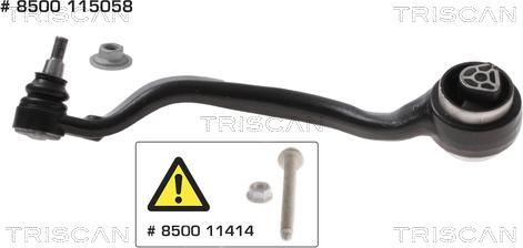 Triscan 8500 115058 - Рычаг подвески колеса autospares.lv