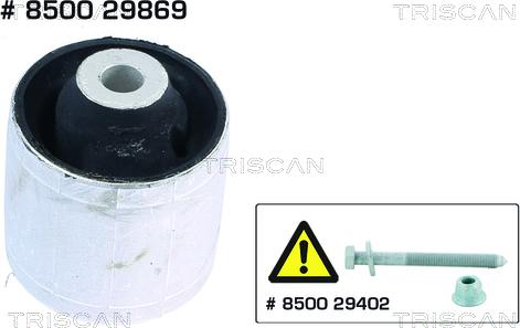 Triscan 8500 29869 - Сайлентблок, рычаг подвески колеса autospares.lv