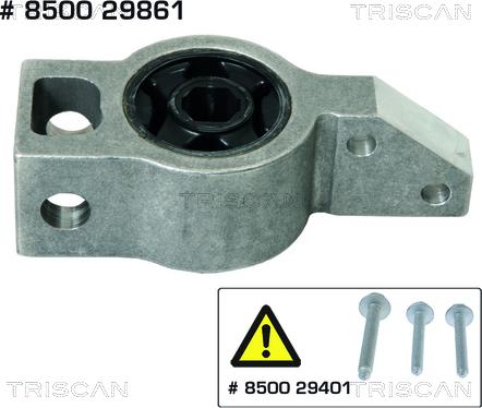Triscan 8500 29861 - Сайлентблок, рычаг подвески колеса autospares.lv