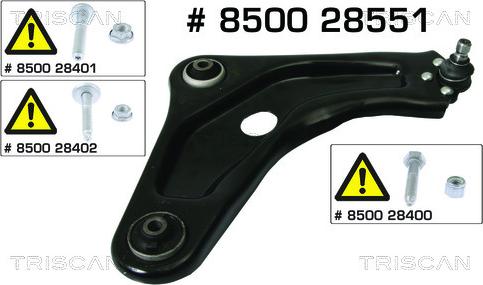 Triscan 8500 28551 - Рычаг подвески колеса autospares.lv