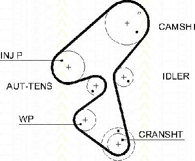 Triscan 8647 10040 - Комплект зубчатого ремня ГРМ autospares.lv