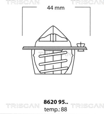 Triscan 8620 9588 - Термостат охлаждающей жидкости / корпус autospares.lv