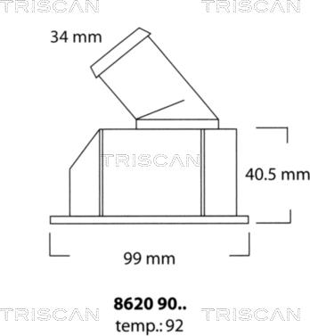 Triscan 8620 9092 - Термостат охлаждающей жидкости / корпус autospares.lv