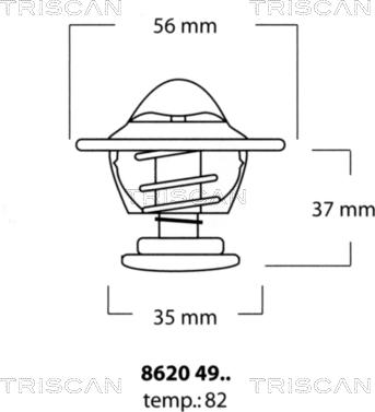 Triscan 8620 4982 - Термостат охлаждающей жидкости / корпус autospares.lv