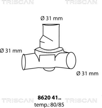 Triscan 8620 4180 - Термостат охлаждающей жидкости / корпус autospares.lv