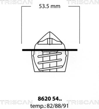 Triscan 8620 5488 - Термостат охлаждающей жидкости / корпус autospares.lv