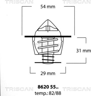 Triscan 8620 5588 - Термостат охлаждающей жидкости / корпус autospares.lv