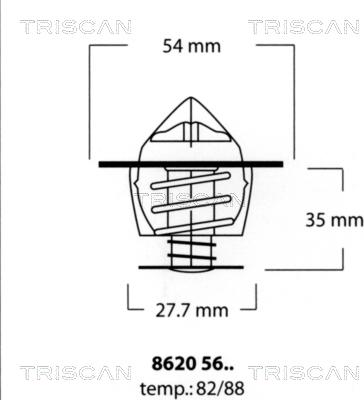 Triscan 8620 5682 - Термостат охлаждающей жидкости / корпус autospares.lv