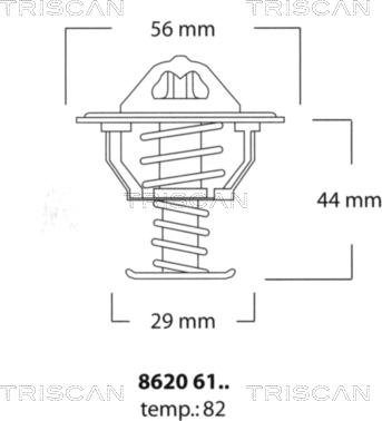 Triscan 8620 6182 - Термостат охлаждающей жидкости / корпус autospares.lv
