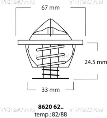 Triscan 8620 6282 - Термостат охлаждающей жидкости / корпус autospares.lv