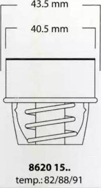 Triscan 8620 1582 - Термостат охлаждающей жидкости / корпус autospares.lv