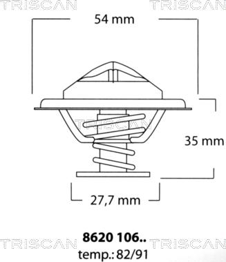 Triscan 8620 10682 - Термостат охлаждающей жидкости / корпус autospares.lv