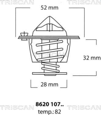 Triscan 8620 10782 - Термостат охлаждающей жидкости / корпус autospares.lv