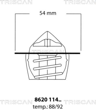 Triscan 8620 11492 - Термостат охлаждающей жидкости / корпус autospares.lv