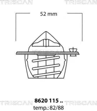 Triscan 8620 11588 - Термостат охлаждающей жидкости / корпус autospares.lv