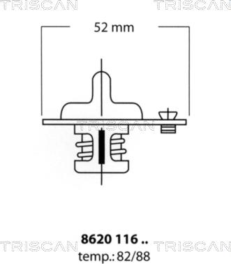 Triscan 8620 11688 - Термостат охлаждающей жидкости / корпус autospares.lv