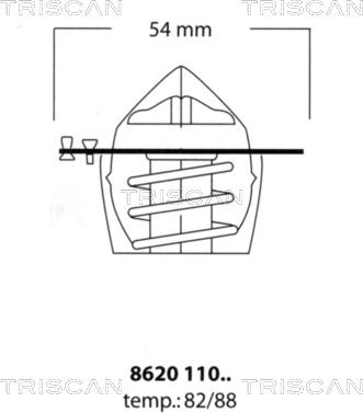 Triscan 8620 11082 - Термостат охлаждающей жидкости / корпус autospares.lv