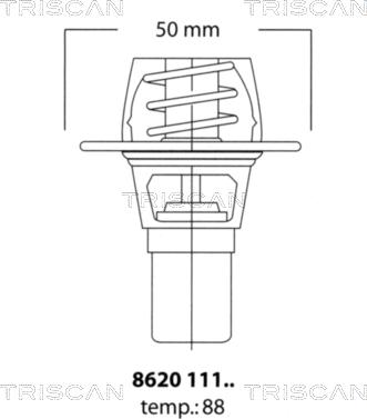 Triscan 8620 11191 - Термостат охлаждающей жидкости / корпус autospares.lv