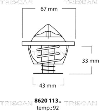 Triscan 8620 11392 - Термостат охлаждающей жидкости / корпус autospares.lv