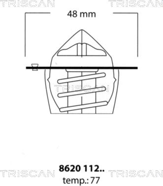 Triscan 8620 11277 - Термостат охлаждающей жидкости / корпус autospares.lv