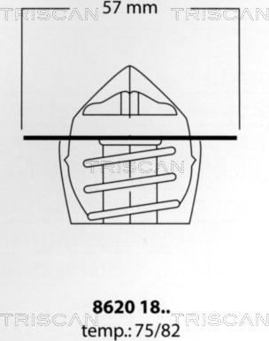 Triscan 8620 1875 - Термостат охлаждающей жидкости / корпус autospares.lv