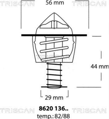 Triscan 8620 13688 - Термостат охлаждающей жидкости / корпус autospares.lv