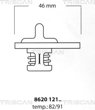 Triscan 8620 12191 - Термостат охлаждающей жидкости / корпус autospares.lv