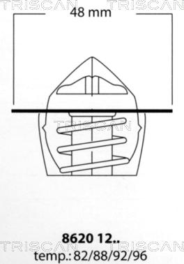 Triscan 8620 1282 - Термостат охлаждающей жидкости / корпус autospares.lv