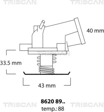 Triscan 8620 8988 - Термостат охлаждающей жидкости / корпус autospares.lv