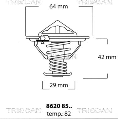 Triscan 8620 8582 - Термостат охлаждающей жидкости / корпус autospares.lv