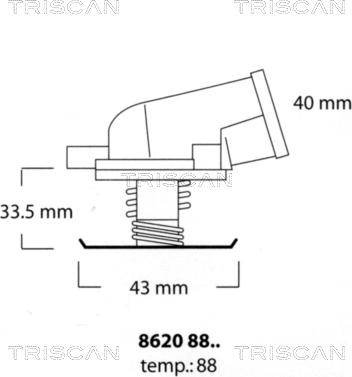 Triscan 8620 8888 - Термостат охлаждающей жидкости / корпус autospares.lv