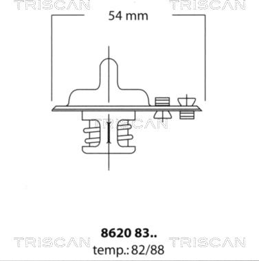 Triscan 8620 8388 - Термостат охлаждающей жидкости / корпус autospares.lv