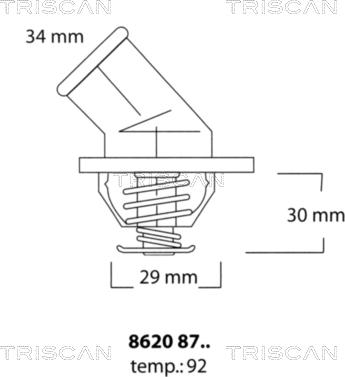 Triscan 8620 8792 - Термостат охлаждающей жидкости / корпус autospares.lv